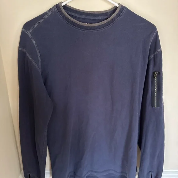 Men’s Navy Blue Organic Cotton KUHL Kommando Crew Pullover Size Small Outdoors - Picture 2 of 8